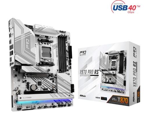 Obrázek ASRock MB Sc AM5 X870 PRO RS, AMD X870, 4xDDR5, 1xHDMI, 2xThunderbolt