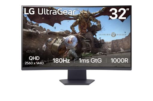 Obrázek LG MT VA LCD LED 31,5" 32GS60QC - VA panel, 1ms, 180Hz, 2560x1440, HDMI, DP, zakriven, AMD freesync, HDR10, sRGB 99%