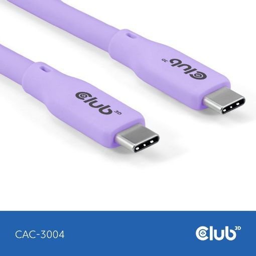 Obrázek Club3D Kabel USB-C 4.0, 20Gbps, 4K60Hz, PD 240W, 2m, fialová