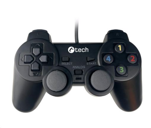 Obrázek C-TECH gamepad Callon pro PC/PS3, 2x analog, X-input, vibrační, 1,8m kabel, USB