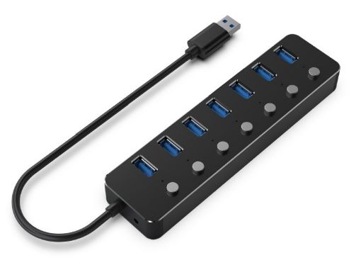 Obrázek GEMBIRD hub, 7-port USB 3.1 (Gen 1) hub s vypínači