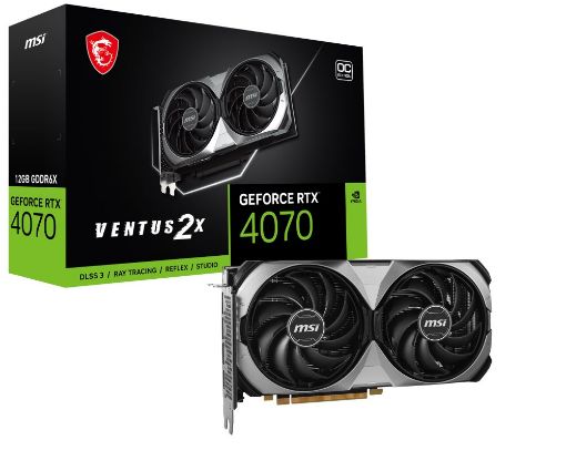 Obrázek MSI VGA NVIDIA GeForce RTX 4070 VENTUS 2X E1 12G OC, 12G GDDR6X, 3xDP, 1xHDMI