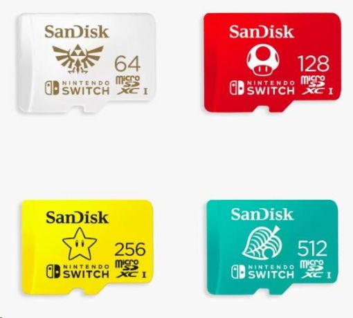 Obrázek SanDisk MicroSDXC karta 64GB for Nintendo Switch (R:100/W:90 MB/s, UHS-I, V30,U3, C10, A1) licensed Product, Super Mario