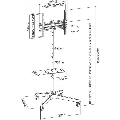 Obrázek Reflecta TV STAND 55P Shelf televizní stolek