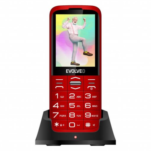 Obrázek EVOLVEO EasyPhone XO, mobilní telefon pro seniory s nabíjecím stojánkem, červená