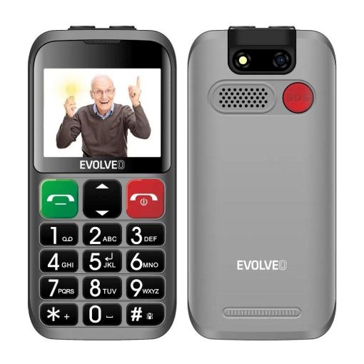 Obrázek EVOLVEO Mobilní telefon pro seniory s nabíjecím stojánkem  EasyPhone ET, stříbrná