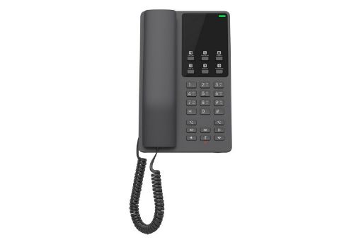 Obrázek Grandstream GHP621, hotelový VoIP telefon, 2 linky, 2 SIP účty, PoE, 1x RJ45, HD Audio, 3 cestná konference, Černý