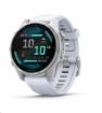 Obrázek Garmin fenix® 8 – 43 mm, AMOLED, Silver / Whitestone se silikonovým řemínkem.