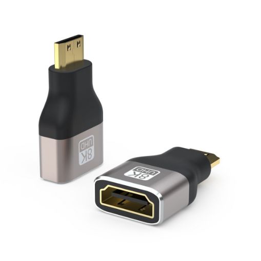 Obrázek PREMIUMCORD Adapter 8K HDMI Typ A - mini HDMI Typ C, kovová, pozlacená