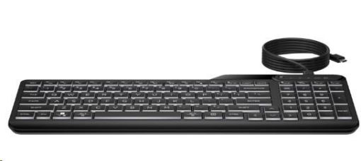 Obrázek HP 400 Backlit Wired Keyboard - drátová podsvícená klávesnice CZ/SK