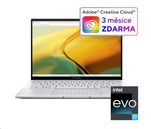 Obrázek ASUS NTB Zenbook 14 OLED (UX3402VA-OLED544W), i7-13700H, 14" 2880 x 1800, 16GB, 1TB SSD, Iris Xe, W11 Pro, Silver