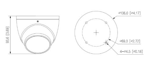 Obrázek Dahua IPC-HDW3541EM-S-0280B-S2, IP kamera, 5Mpx, 1/2.7" CMOS, objektiv 2,8 mm, IR<50, IP67