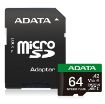 Obrázek ADATA MicroSDXC karta 64GB Speed Plus, U3, C10, A2, V30 (R:160/W:140 MB/s) + SD adaptér