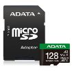 Obrázek ADATA MicroSDXC karta 128GB Speed Plus, U3, C10, A2, V30 (R:180/W:160 MB/s) + SD adaptér