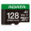 Obrázek ADATA MicroSDXC karta 128GB Speed Plus, U3, C10, A2, V30 (R:180/W:160 MB/s) + SD adaptér