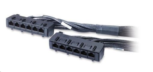 Obrázek APC Data Distribution Cable, CAT6 UTP CMR 6xRJ-45 Black, 23ft (7.0M)