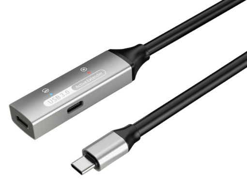 Obrázek PremiumCord USB-C repeater a prodlužovací kabel Male-Female, 5Gbps Aluminium 10m