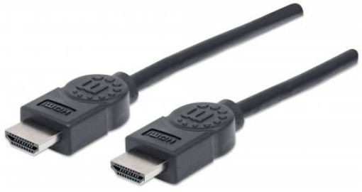 Obrázek MANHATTAN kabel High Speed HDMI 4K, 3D, Male to Male, stíněný, černý, 1,8m