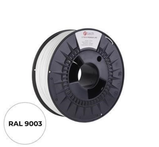 Obrázek C-TECH Tisková struna (filament) PREMIUM LINE, ASA, dopravní bílá, RAL9003, 1,75mm, 1kg