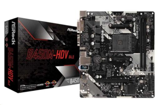 Obrázek ASRock MB Sc AM4 B450M-HDV R4.0, AMD B450, 2xDDR4, VGA, mATX