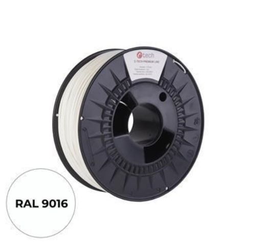 Obrázek C-TECH Tisková struna (filament) PREMIUM LINE, PLA, dopravní bílá, RAL9016, 1,75mm, 1kg