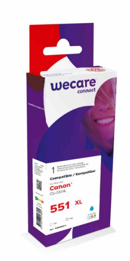 Obrázek WECARE ARMOR cartridge pro Canon Pixma MG5450, IP7250 (CLi551XLC), modrá/cyan, 13ml, 800str