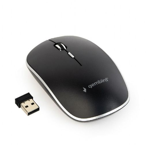 Obrázek GEMBIRD myš MUSW-4BS-01, černá, bezdrátová, USB nano receiver