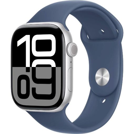 Obrázek Apple Watch Series 10 GPS 42mm Silver Aluminium Case with Denim Sport Band - M/L