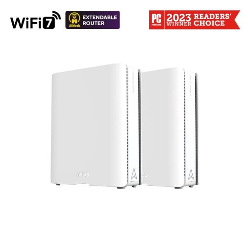 Obrázek ASUS ZenWifi BQ16 2-pack, WiFi7 Extendable Router, AiMesh, 2x WAN/LAN, 3x LAN, 1x USB 3.0