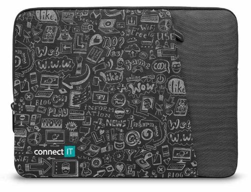 Obrázek CONNECT IT Doodle pouzdro pro notebook 13.3", černá