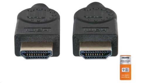 Obrázek MANHATTAN Kabel HDMI Premium High Speed + Ethernet, 5m, černý