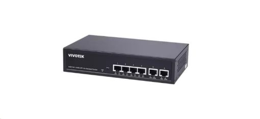 Obrázek Vivotek PoE switch AW-GEL-065A-060, 4xGE PoE(802.3af/at, PoE budget 60W), 2xGbE RJ-45, extend-mode až 250m(PoE@10Mbps)