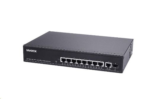 Obrázek Vivotek PoE switch AW-GEL-105A-110, 8xGE PoE(802.3af/at/bt, PoE budget 110W), 1xGbE RJ-45, 1xSFP 100M/1G slot