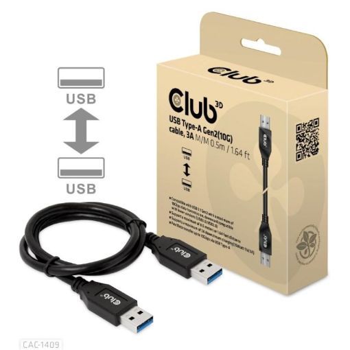 Obrázek Club3D Kabel USB 3.2 Gen2 Typ-A, 3A M/M, 50 cm