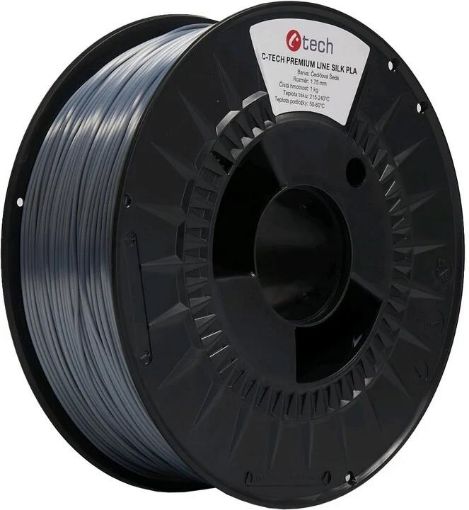 Obrázek C-TECH Tisková struna (filament) PREMIUM LINE, Silk PLA, čedičová šedá, RAL7012, 1,75mm, 1kg