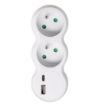 Obrázek Solight rozbočka s USB A+C nabíječkou, 2 x 10A, bílá