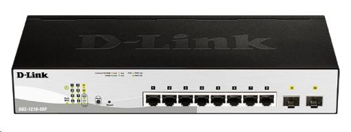 Obrázek D-Link DGS-1210-08P 10-port Gigabit Smart PoE Switch, 8x GbE PoE+, 2x SFP, PoE 65W, fanless