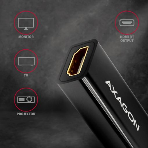 Obrázek AXAGON RVDM-HI14N, Mini DisplayPort -> HDMI 1.4 redukce / adaptér, 4K/30Hz