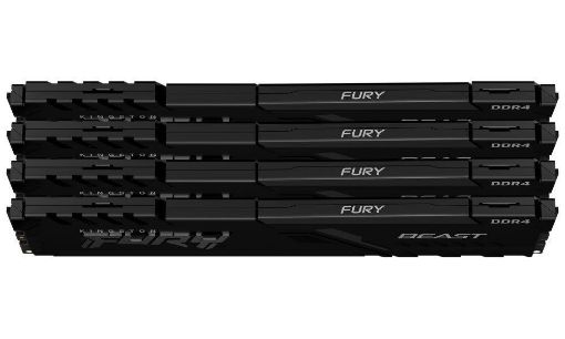 Obrázek KINGSTON DIMM DDR4 64GB (Kit of 4) 2666MT/s CL16 FURY Beast Černá