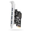 Obrázek AXAGON PCEU-430RS, PCIe řadič, 4x USB 5Gbps port, SATA napájení, Renesas PD720201, SP
