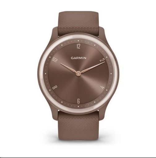 Obrázek Garmin vívomove Sport pouzdro Ivory, silikonový řemínek Peach Gold, EU