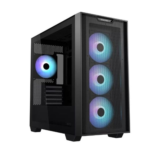 Obrázek ASUS case A21 PLUS, Mini Tower, průhledná bočnice, 4x 120mm ARGB Fan, černá