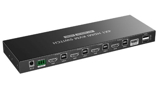 Obrázek PREMIUMCORD HDMI switch, 4K@60Hz HDMI2.0 KVM 4:1, s dálkovým ovladačem