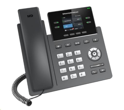 Obrázek Grandstream GRP2612W [VoIP telefon - 2x SIP účet, HD audio, 16 prog.tl.+4 předvoleb, 2xLAN 100Mbps, WiFi, PoE]