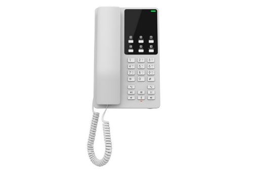 Obrázek Grandstream GHP620, hotelový VoIP telefon, 2 linky, 2 SIP účty, PoE, 1x RJ45, HD Audio, 3 cestná konference, Bílý