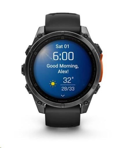Obrázek Garmin fenix® 8 – 51 mm, AMOLED, Slate grey a Černý silikonový řemínek