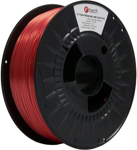 Obrázek C-TECH Tisková struna (filament) PREMIUM LINE, Silk PLA, orientální červená, RAL3031, 1,75mm, 1kg