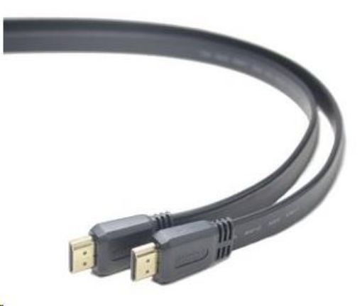 Obrázek PREMIUMCORD HDMI High Speed + Ethernet plochý kabel, zlacené konektory, 5m