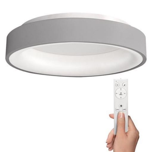 Obrázek Solight LED stropní světlo kulaté Treviso, 48W, 2880lm, stmívatelné, dálkové ovládání, šedá