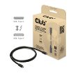 Obrázek Club3D Kabel Thunderbolt 5, 80/120Gbps, Certifikovaný kabel, 1x 4K540Hz, 2x8K240Hz, PD 240W, 1m